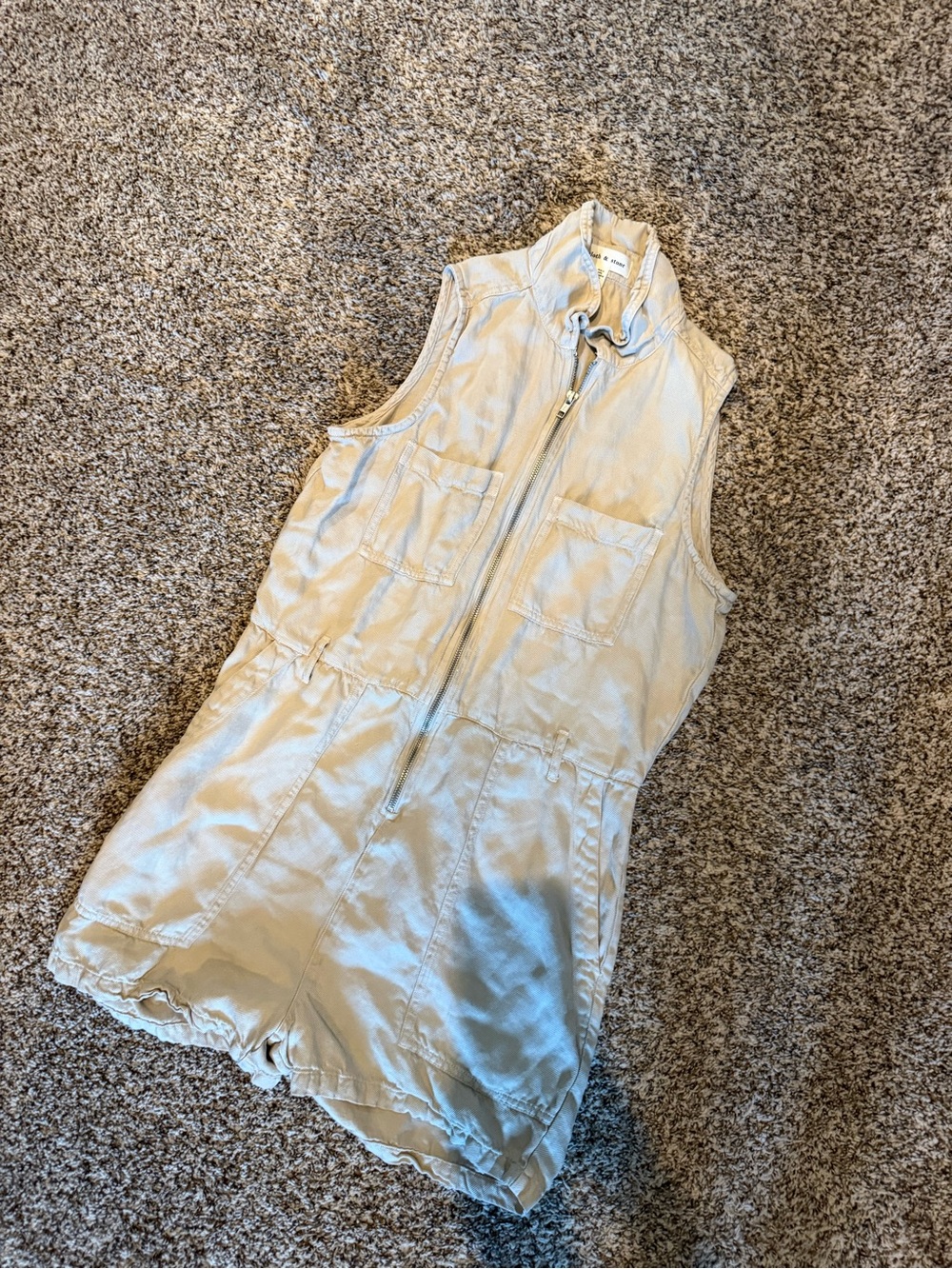 Light Beige Zip-Front Jacket - Picture 5 of 7